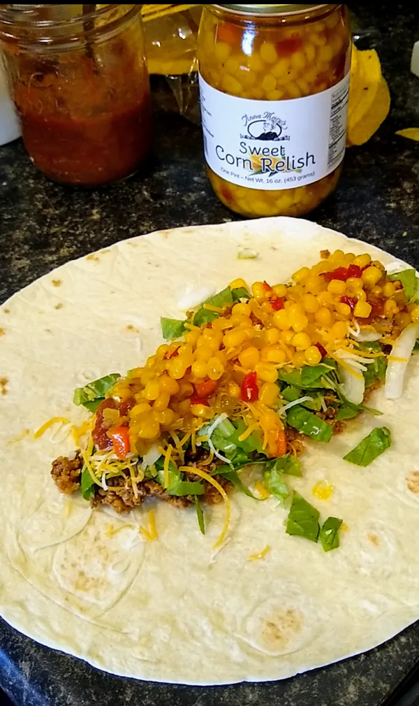 corn relish on tortilla corn relish on tortilla
